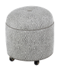 2518 Round Ottoman with Center Button Top/Casters