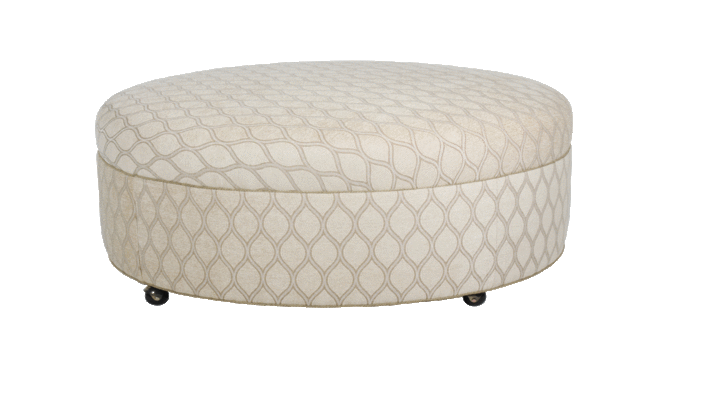 2542 Round Ottoman with Plain Top/Casters